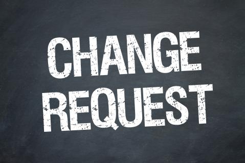 Bild mit Schriftzug Change Request