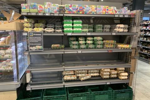 Eierregal im Edeka