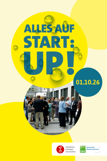 Banner der Veranstaltung Alles auf Startup von AHA und DBV