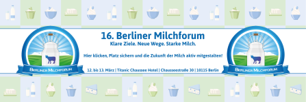 Werbebanner für das Berliner Milchforum 2026